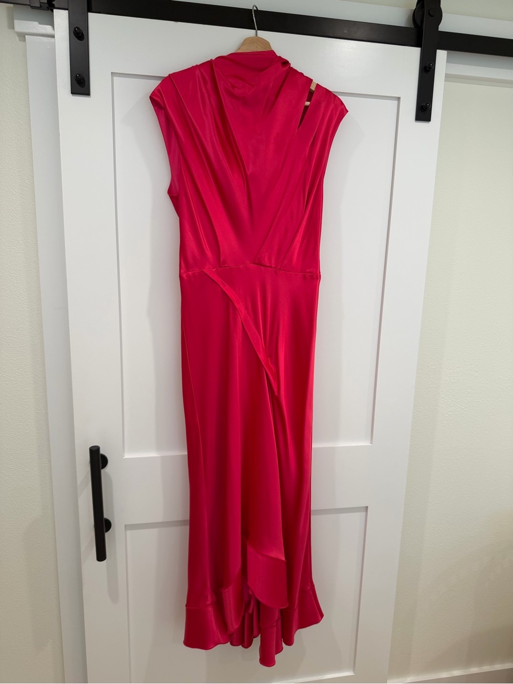 Acler Fuchsia Satin High-Low Evening Dress